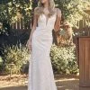 Fitted Applique V-Neck Wedding Dress By Nox Anabel JE949 -Dresses Shop fitted applique v neck wedding dress by nox anabel je949 long formal dresses nox anabel 4 white 886799