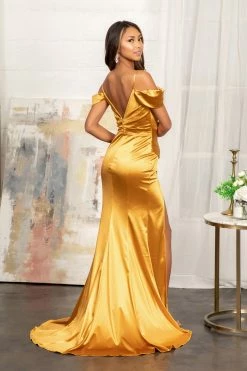 Dresses Shop -Dresses Shop fitted cold shoulder satin gown by elizabeth k gl3060 long formal dresses elizabeth k 971683
