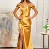 Fitted Cold Shoulder Satin Gown By Elizabeth K GL3060 -Dresses Shop fitted cold shoulder satin gown by elizabeth k gl3060 long formal dresses elizabeth k xs gold 110862
