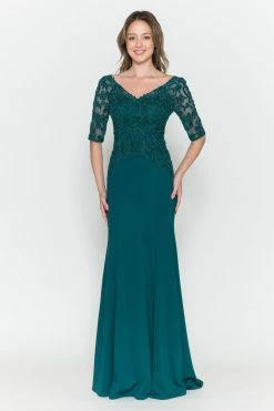 Fitted Embroidered Bodice Bridal Dress By Poly USA 8560