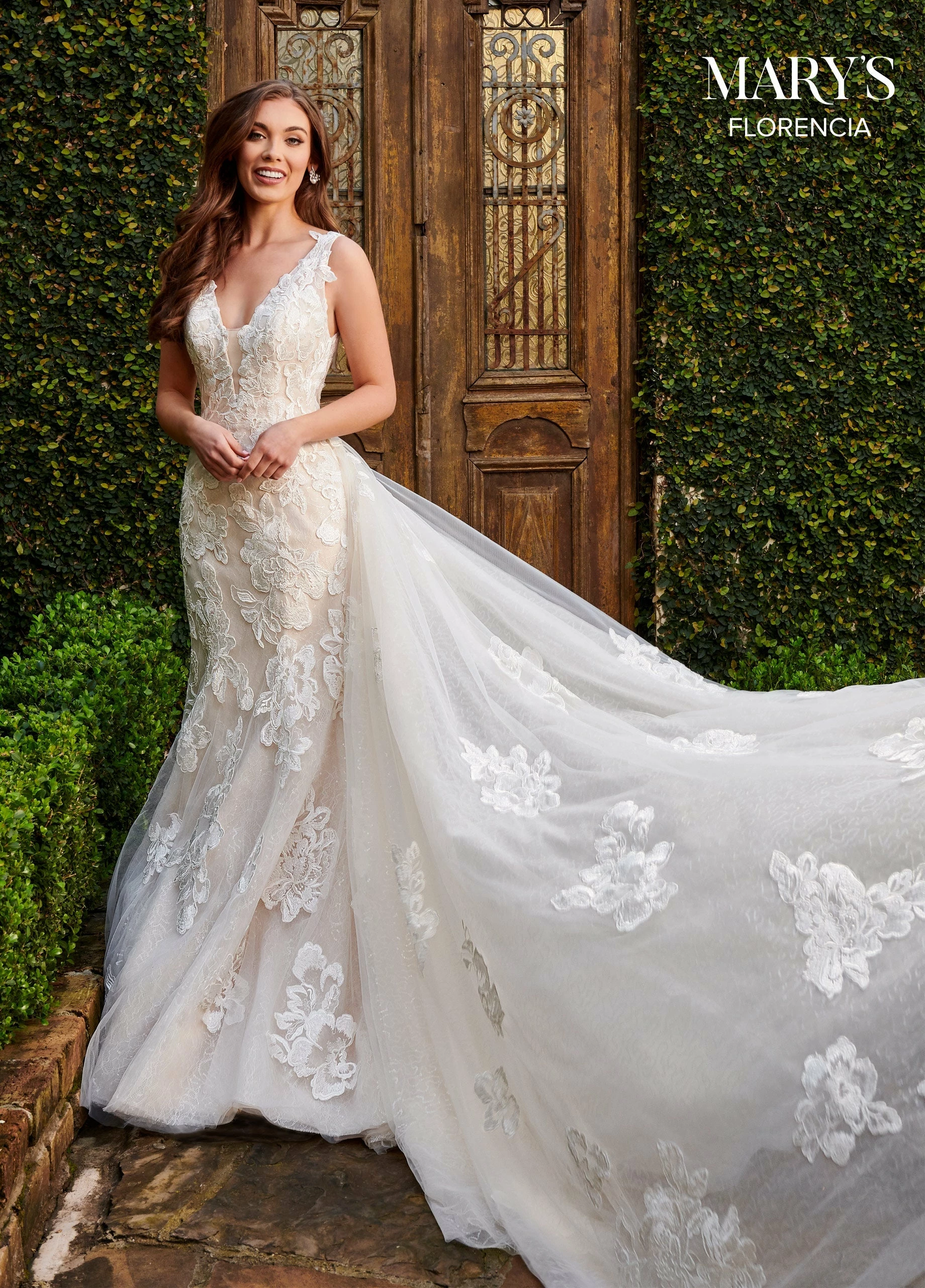 Fitted Floral Applique Bridal Gown By Mary's Bridal MB3113 5 Fitted Floral Applique Bridal Gown By Mary's Bridal MB3113 - Image 3