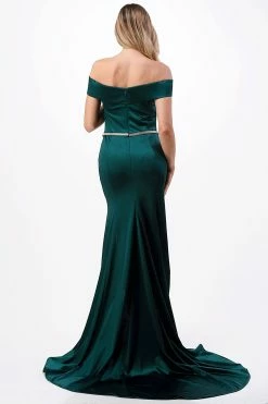 Fitted Long Off Shoulder Satin Slit Dress By Coya D548 -Dresses Shop fitted long off shoulder satin slit dress by coya d548 long formal dresses coya collection 293716