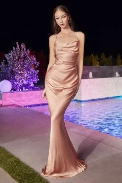 Fitted Long Satin Cowl Slip Dress Ladivine BD7044 27 Fitted Long Satin Cowl Slip Dress Ladivine BD7044 -Dresses Shop fitted long satin cowl slip dress ladivine bd7044 long formal dresses cinderella divine xs rose gold 833147
