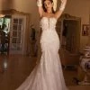 Fitted Long Sleeve Bridal Gown By Cinderella Divine CD977W - Outlet