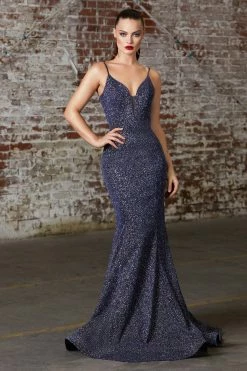 Fitted Glitter Mermaid Gown By Cinderella Divine CB054 11 Fitted Glitter Mermaid Gown By Cinderella Divine CB054 -Dresses Shop fitted metallic gown with corset back by cinderella divine cb054 long formal dresses cinderella divine 2 midnight blue 631679