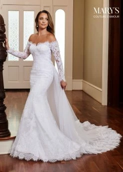 Fitted Off Shoulder Bridal Gown By Mary's Bridal MB4009