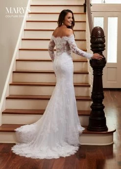 Fitted Off Shoulder Bridal Gown By Mary's Bridal MB4009 -Dresses Shop fitted off shoulder bridal gown by marys bridal mb4009 wedding dresses marys bridal couture damour collection 456875