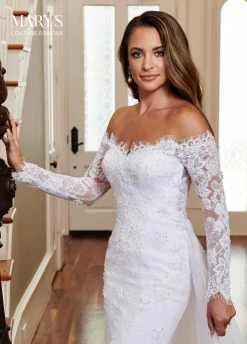 Fitted Off Shoulder Bridal Gown By Mary's Bridal MB4009 -Dresses Shop fitted off shoulder bridal gown by marys bridal mb4009 wedding dresses marys bridal couture damour collection 584499