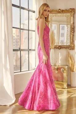 Fitted Sequin Print V-Neck Gown By Juliet 274 -Dresses Shop fitted sequin print v neck gown by juliet 274 long formal dresses juliet 683058