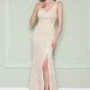 Fitted Sequin Velvet V-Neck Gown By Poly USA 8900 -Dresses Shop fitted sequin velvet v neck gown by poly usa 8900 long formal dresses poly usa xs champagne 897384