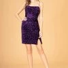 Fitted Short Velvet Sequin Dress By Elizabeth K GS3083 -Dresses Shop fitted short velvet sequin dress by elizabeth k gs3083 short cocktail dresses elizabeth k xs purple 234708