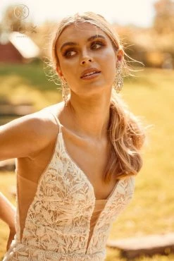 Fitted V-Neck Lace Bridal Gown By Nox Anabel JE915 -Dresses Shop fitted v neck lace bridal gown by nox anabel je915 long formal dresses nox anabel 752517