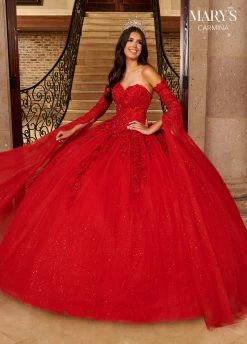 Floor Length Sleeve Quinceanera Dress By Mary's Bridal MQ1092