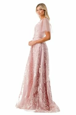 Floral Applique Flutter Sleeve Gown By Coya M2818M 10 Floral Applique Flutter Sleeve Gown By Coya M2818M -Dresses Shop floral applique flutter sleeve gown by coya m2818m long formal dresses coya collection 709824