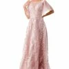 Floral Applique Flutter Sleeve Gown By Coya M2818M -Dresses Shop floral applique flutter sleeve gown by coya m2818m long formal dresses coya collection s mauve 316965