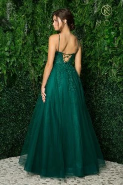 Floral Applique Tulle Gown By Nox Anabel T449 -Dresses Shop floral applique tulle gown by nox anabel t449 long formal dresses nox anabel 136058