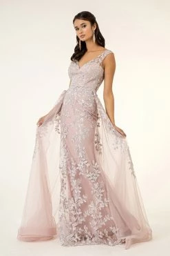 Floral Embroidered Overskirt Gown By Elizabeth K GL1920 -Dresses Shop floral embroidered overskirt gown by elizabeth k gl1920 long formal dresses elizabeth k xs dusty rose 546431