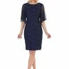 Floral Embroidered Short Dress With Flutter Sleeves By Celavie 6289 -Dresses Shop floral embroidered short dress with flutter sleeves by celavie 6289 short cocktail dresses celavie m navy 241146