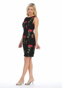 Floral Embroidered Short Sleeveless Dress By Celavie 6336 -Dresses Shop floral embroidered short sleeveless dress by celavie 6336 short cocktail dresses celavie 923097