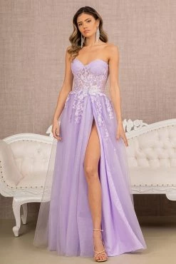 Floral Embroidered Strapless Gown By Elizabeth K GL3153 -Dresses Shop floral embroidered strapless gown by elizabeth k gl3153 long formal dresses elizabeth k xs lilac 160268