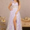Floral One Shoulder Feather Gown By GLS Gloria GL3134