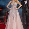Glitter Applique Strapless Tulle Gown By Ladivine J852 -Dresses Shop glitter applique strapless tulle gown by ladivine j852 long formal dresses cinderella divine 2 blush 416318