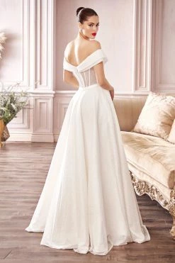 Glitter Bridal Ball Gown By Cinderella Divine CD214W -Dresses Shop glitter bridal ball gown by cinderella divine cd214w long formal dresses cinderella divine 826909