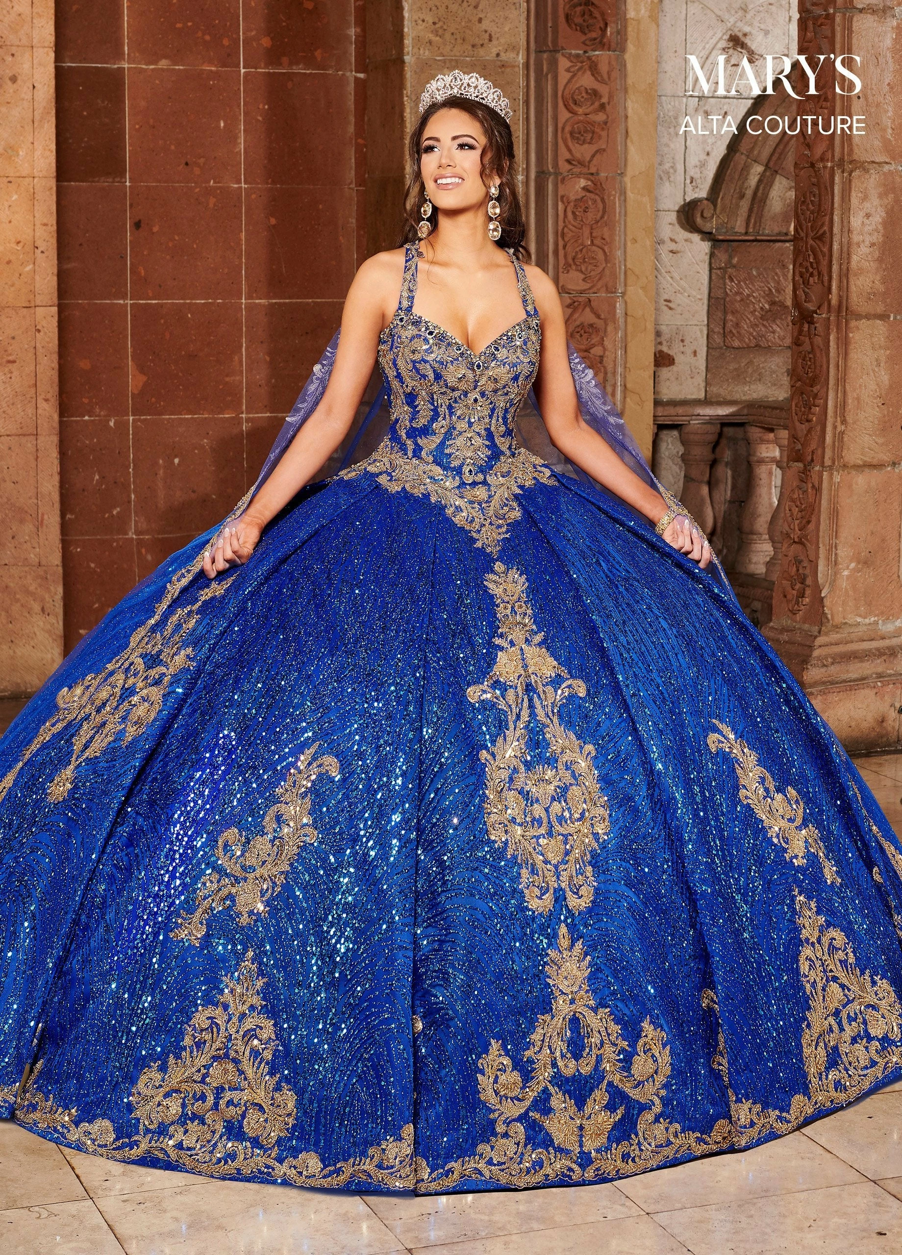 Glitter Cape Quinceanera Dress By Alta Couture MQ3073 9 Glitter Cape Quinceanera Dress By Alta Couture MQ3073 - Image 7