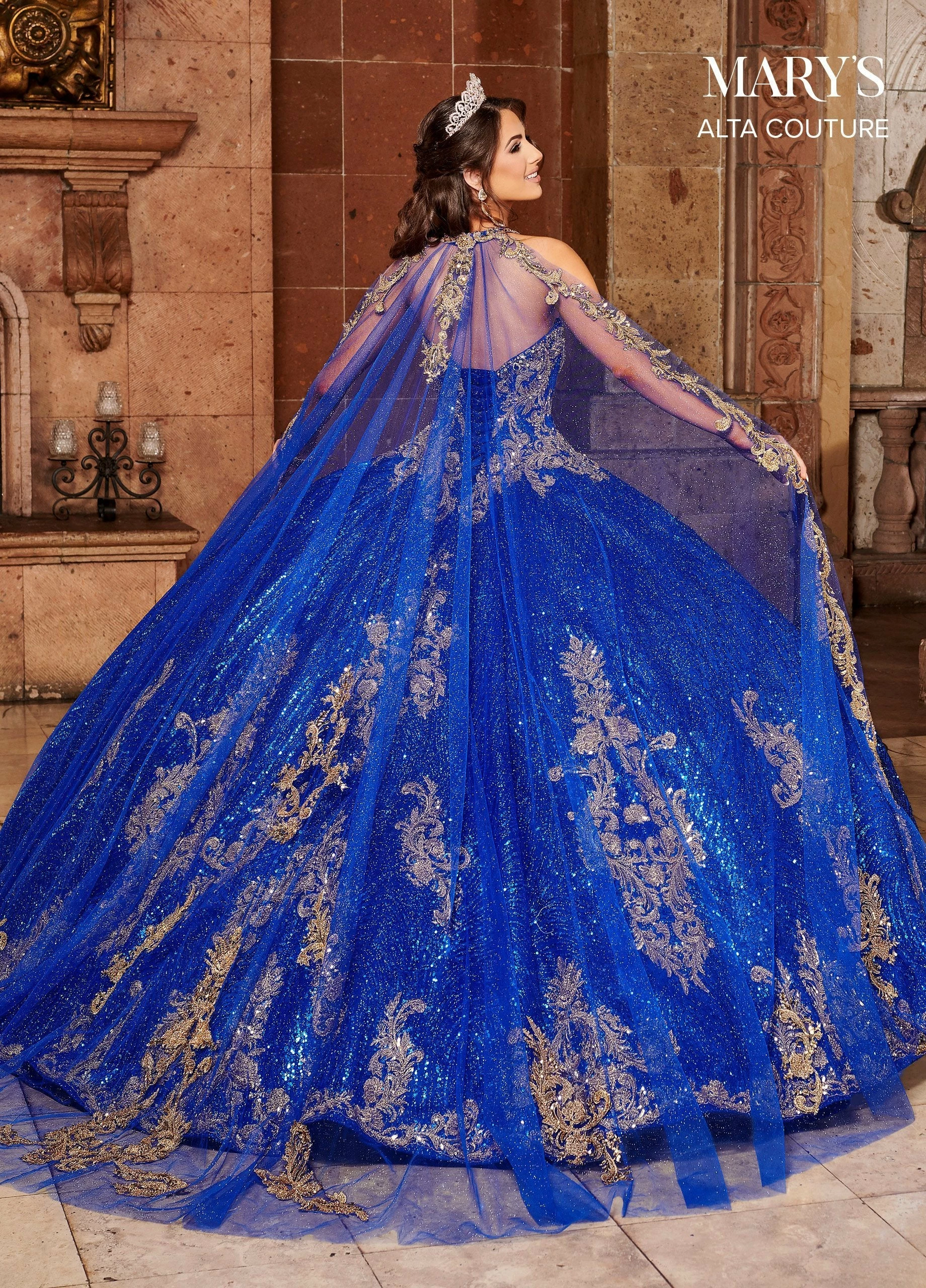 Glitter Cape Quinceanera Dress By Alta Couture MQ3073 10 Glitter Cape Quinceanera Dress By Alta Couture MQ3073 - Image 8