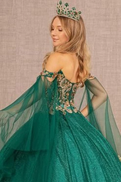 Glitter Cape Sleeve Ball Gown By Elizabeth K GL3139 -Dresses Shop glitter cape sleeve ball gown by elizabeth k gl3139 quinceanera dresses elizabeth k 647869