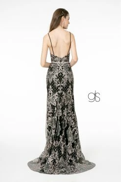 Dresses Shop -Dresses Shop glitter embroidered long fitted v neck dress by elizabeth k gl2990 long formal dresses elizabeth k 312844