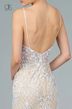 Glitter Embroidered Long Fitted V-Neck Dress By Elizabeth K GL2990 -Dresses Shop glitter embroidered long fitted v neck dress by elizabeth k gl2990 long formal dresses elizabeth k 711964