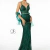 Glitter Embroidered Long Fitted V-Neck Dress By Elizabeth K GL2990 -Dresses Shop glitter embroidered long fitted v neck dress by elizabeth k gl2990 long formal dresses elizabeth k xs green 729047