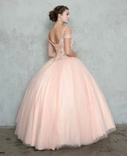 Glitter Off Shoulder Ball Gown With Embroidered Bodice -Dresses Shop glitter off the shoulder ball gown with embroidered bodice quinceanera dresses calla collection 800070