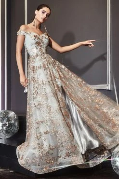 Glitter Print Off Shoulder Gown By Cinderella Divine CB069 18 Glitter Print Off Shoulder Gown By Cinderella Divine CB069 -Dresses Shop glitter print off shoulder gown by cinderella divine cb069 long formal dresses cinderella divine 328928