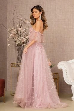 Glitter Print Puff Sleeve Gown By GLS Gloria GL3126 -Dresses Shop glitter print puff sleeve gown by gls gloria gl3126 long formal dresses elizabeth k 888938