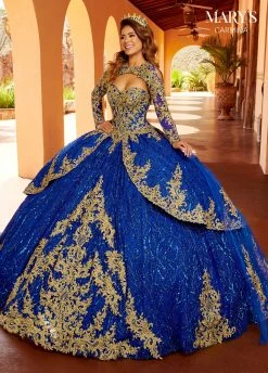 Glitter Print Quinceanera Dress By Mary's Bridal MQ1106