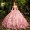 Glitter Print Quinceanera Dress By Ragazza EV31-631 -Dresses Shop glitter print quinceanera dress by ragazza ev31 631 quinceanera dresses ragazza fashion 3 blush 873959