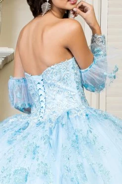 Glitter Print Strapless Ball Gown By Elizabeth K GL1944 -Dresses Shop glitter print strapless ball gown by elizabeth k gl1944 quinceanera dresses elizabeth k 473899