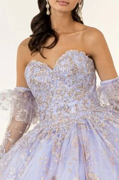 Glitter Print Strapless Ball Gown By Elizabeth K GL1944 -Dresses Shop glitter print strapless ball gown by elizabeth k gl1944 quinceanera dresses elizabeth k 726014
