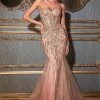 Glitter Print Strapless Mermaid Dress By Ladivine CB116 2 Glitter Print Strapless Mermaid Dress By Ladivine CB116 -Dresses Shop glitter print strapless mermaid dress by ladivine cb116 long formal dresses cinderella divine 4 rose gold 218092