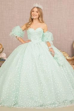 Glitter Print Sweetheart Ball Gown By Elizabeth K GL3176