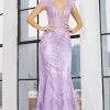 Glitter Print V-Neck Feather Mermaid Dress By Adora 3148 -Dresses Shop glitter print v neck feather mermaid dress by adora 3148 long formal dresses adora design xs lavender 369476