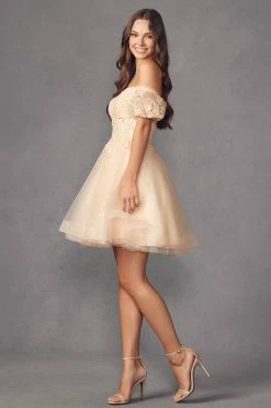 Glitter Short Off Shoulder Short Sleeve Dress By Juliet 886 -Dresses Shop glitter short off shoulder short sleeve dress by juliet 886 short cocktail dresses juliet 640568