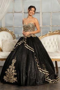 Glitter Strapless Ball Gown By Elizabeth K GL3022