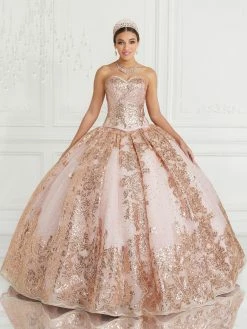 Glitter Strapless Quinceanera Dress By LA Glitter 24077