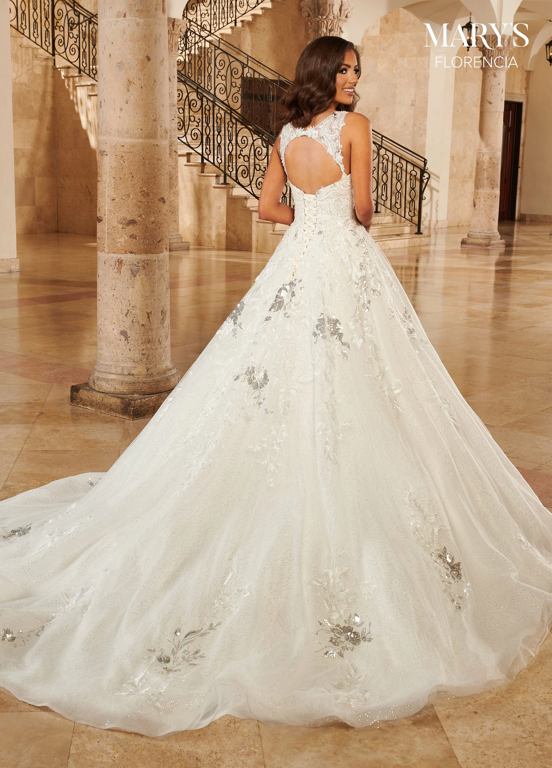 Glitter Tulle Bridal Dress By Mary's Bridal MB3132 3 Glitter Tulle Bridal Dress By Mary's Bridal MB3132 - Image 2