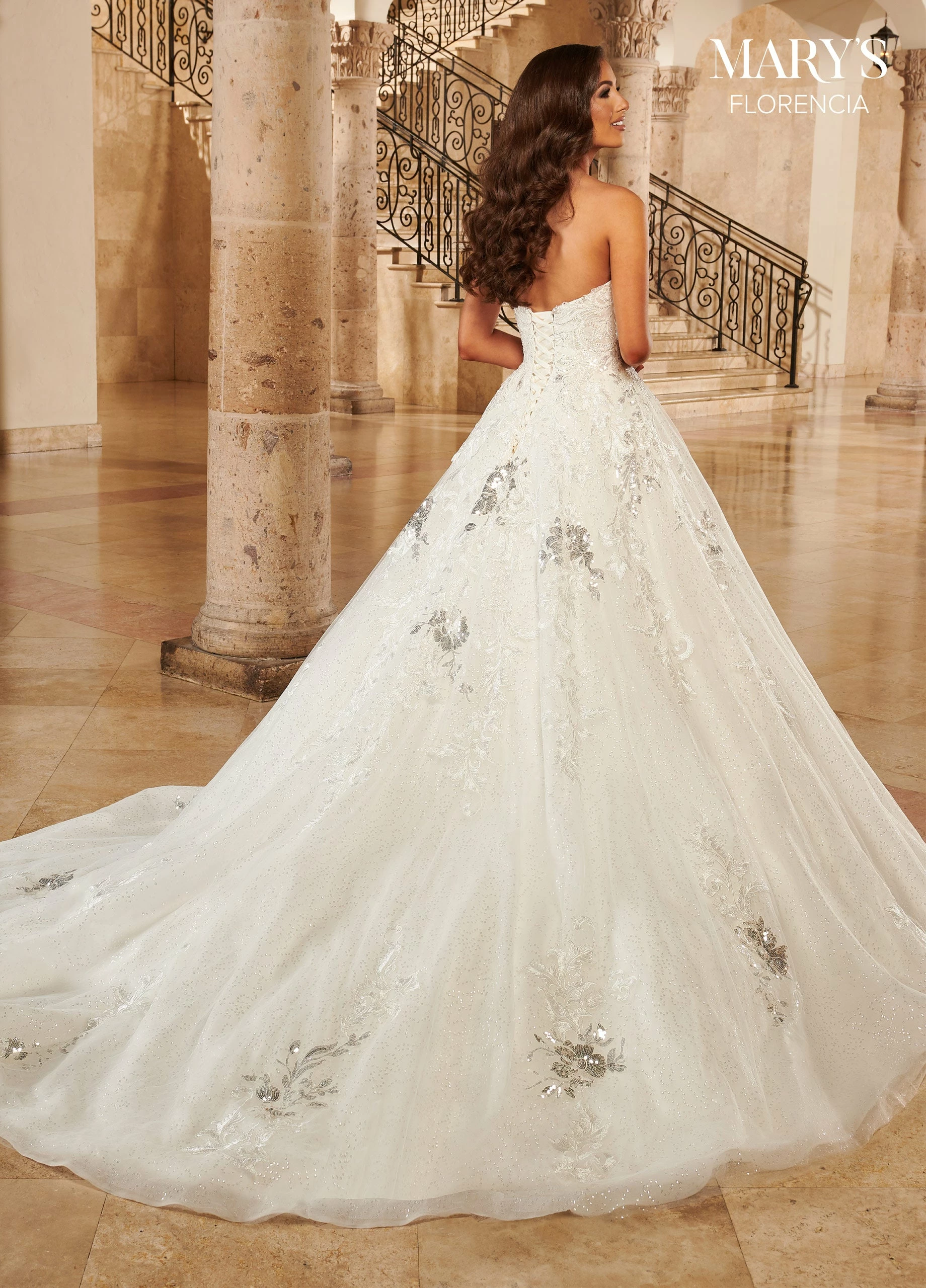 Glitter Tulle Bridal Dress By Mary's Bridal MB3132 5 Glitter Tulle Bridal Dress By Mary's Bridal MB3132 - Image 4