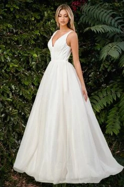 Glitter Wedding Ball Gown By Cinderella Divine CB077W 15 Glitter Wedding Ball Gown By Cinderella Divine CB077W -Dresses Shop glitter wedding ball gown by cinderella divine cb077w long formal dresses cinderella divine 4 off white 756354