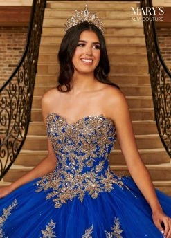 Gold Applique Quinceanera Dress By Alta Couture MQ3079 -Dresses Shop gold applique quinceanera dress by alta couture mq3079 quinceanera dresses marys bridal 616144